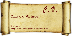 Czirok Vilmos névjegykártya